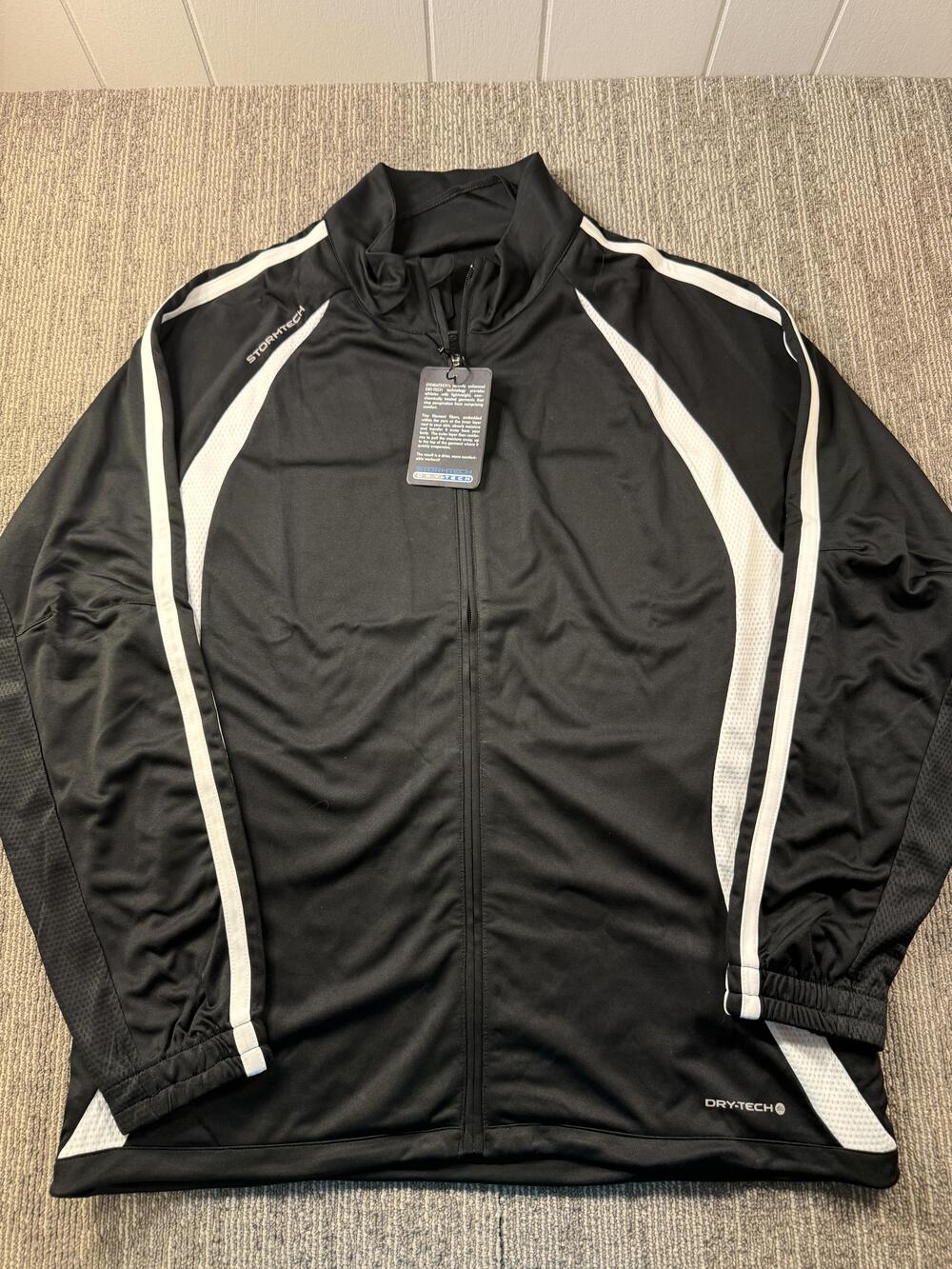 Stormtech Track Jacket Mens Large Black White Dry-Tech Full Zip Athletic